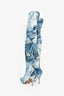 Moschino Denim Jacket Printed Neoprene Sockboots Size 39