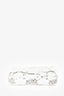 Fendi 2021 White Embroidered Lace Baguette Bag