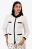 Pre-Loved Chanel™ 1998 Cruise White/Black Cotton Tweed Contrast Jacket Size 36