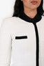 Pre-Loved Chanel™ 1998 Cruise White/Black Cotton Tweed Contrast Jacket Size 36
