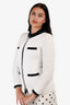 Pre-Loved Chanel™ 1998 Cruise White/Black Cotton Tweed Contrast Jacket Size 36