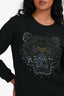 Kenzo Black Tiger Embroidered Crewneck Sweatshirt Size M