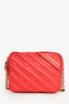 Balenciaga Red Leather Logo 'Blanket Reporter' Camera Bag