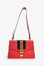 Gucci Red Calfskin Sylvie Shoulder Bag