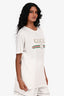 Gucci White Thin Jersey Distressed Logo T-Shirt Size XXS