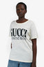 Gucci White/Black Cotton Logo City Print T-Shirt Size M