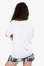 Saint Laurent White Cotton  Black Cursive Logo T-Shirt Size S