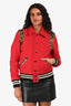 Saint Laurent 2014 Red Wool Varsity Jacket Size 36