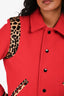 Saint Laurent 2014 Red Wool Varsity Jacket Size 36