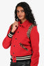 Saint Laurent 2014 Red Wool Varsity Jacket Size 36