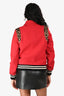 Saint Laurent 2014 Red Wool Varsity Jacket Size 36