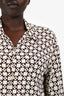 Sandro Brown/Cream Pattern Logo Button Down Shirt Size M