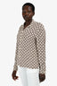 Sandro Brown/Cream Pattern Logo Button Down Shirt Size M
