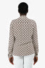Sandro Brown/Cream Pattern Logo Button Down Shirt Size M