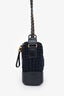 Pre-Loved Chanel 2017/18 Black Leather/Navy Tweed Small Gabrielle Shoulder Bag
