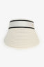 Pre-Loved Chanel™ 2022 White Raffia CC Visor Hat Size S