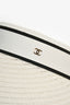 Pre-Loved Chanel™ 2022 White Raffia CC Visor Hat Size S