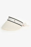 Pre-Loved Chanel™ 2022 White Raffia CC Visor Hat Size S