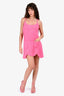 Pre-Loved Chanel™ 2021 Coco Beach Pink Tweed Strappy Scalloped Hem Mini Dress Size 38