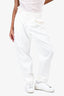 Hermès White Cotton Dart Front Cropped Trousers Size 38