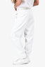 Hermès White Cotton Dart Front Cropped Trousers Size 38