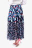 Pre-Loved Chanel™ Runway Spring 2016 Blue/Red Multiprinted Pleated Maxi Skirt Size 38