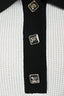 Pre-Loved Chanel™ 2023 Cream/Black Cashmere Waffle Knit Polo Shirt Dress Size 36