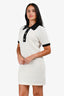 Pre-Loved Chanel™ 2023 Cream/Black Cashmere Waffle Knit Polo Shirt Dress Size 36