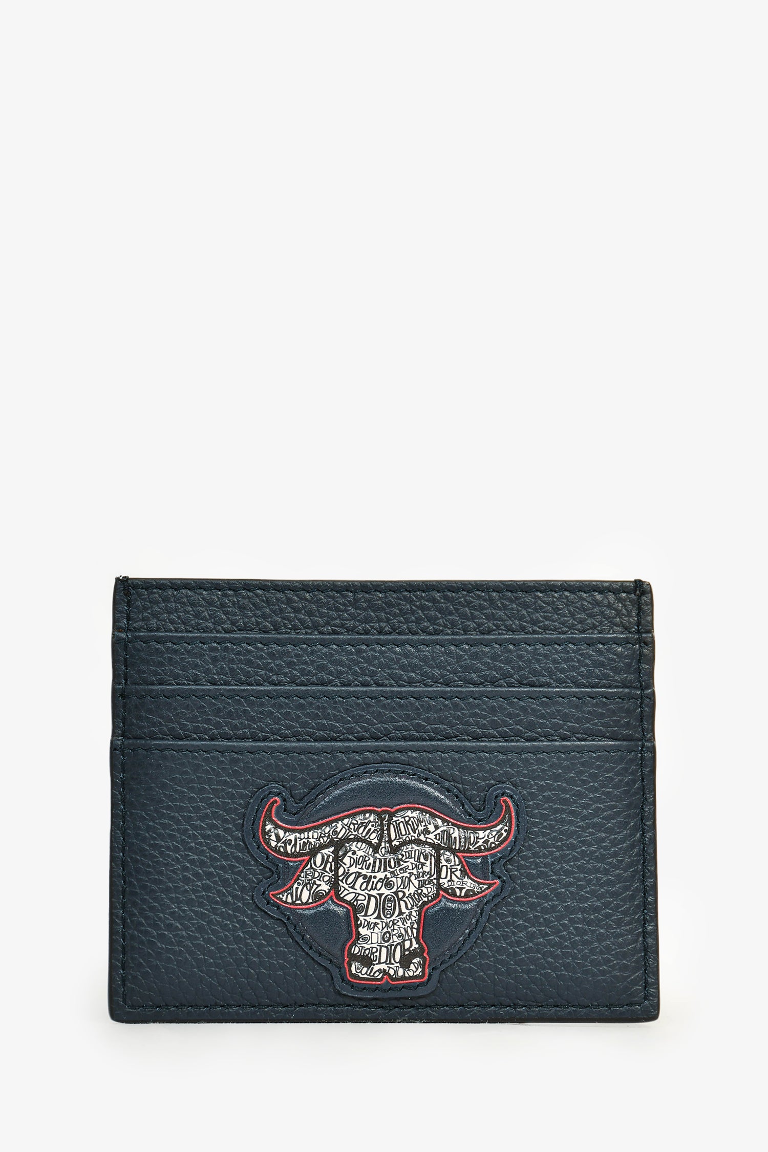 Christian Dior x Shawn Stussy 2020 Navy Blue Grained Leather Logo