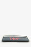 Christian Dior x Shawn Stussy 2020 Navy Blue Grained Leather Logo Bull Card Holder