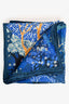 Hermès Blue Printed Silk 'Dans Un Jardin Anglais' Scarf 90