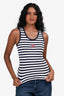 Loewe Navy/Blue Striped Red Embroidered Logo Tank Size S