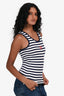 Loewe Navy/Blue Striped Red Embroidered Logo Tank Size S