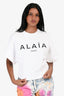 Alaïa White/Black Logo Crop Top Size 36