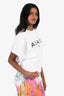 Alaïa White/Black Logo Crop Top Size 36