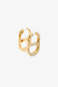 Christian Dior Gold Toned Crystal Logo Drop Earrings