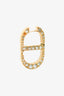 Christian Dior Gold Toned Crystal Logo Drop Earrings