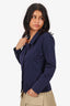 Jil Sander Navy Nylon Button Down Long Sleeve Shirt Size 36