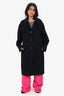 S' Max Mara Black Wool Botton Down Coat Size 4