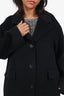 S' Max Mara Black Wool Botton Down Coat Size 4