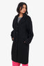 S' Max Mara Black Wool Botton Down Coat Size 4
