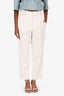 Brunello Cucinelli Cream Pleated Tapered Pants Size 2