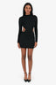 Michael Costello x Revolve Black Jersey Long Sleeves Open Back Mini Dress Size XXS