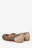 Christian Louboutin Brown Suede and Crochet Mix Flat Ballet Flats Size 39.5