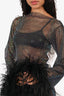 Santa Brands Black Crystal Embellishment Feather Dress One Size