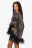 Santa Brands Black Crystal Embellishment Feather Dress One Size