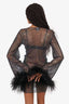 Santa Brands Black Crystal Embellishment Feather Dress One Size