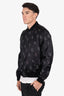 Saint Laurent Black Silk Card Bomber Jacket Size 52 Mens