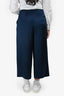 Tibi Navy Satin Cropped 'Stella' Pants Size 6