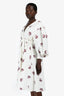 Erdem Cotton Red Floral Embroidered Midi Dress Size 10